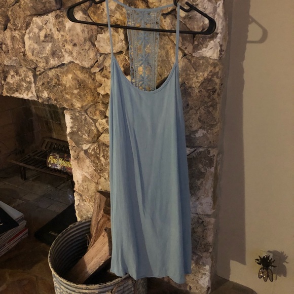 Blue boutique dress with intricate back - Picture 1 of 2